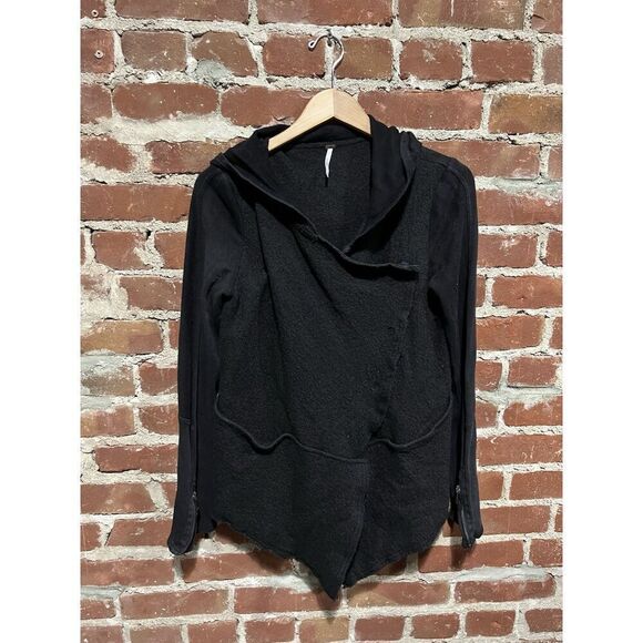 Free People Womens Black Wool Long Sleeve Sweater Button Up Size Small - Picture 1 of 3